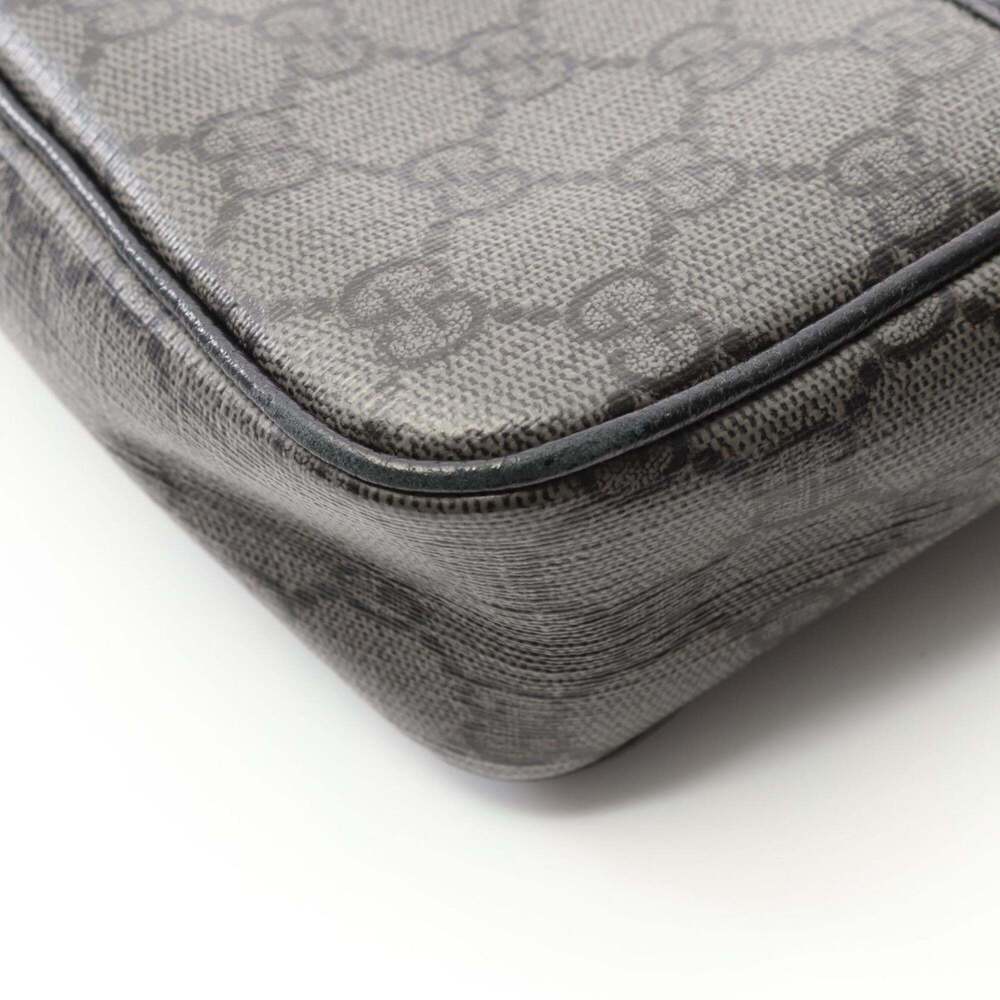 Gucci GG Supreme shoulder bag in coated canvas and leather, gray black, 768391 - Picture 6 of 9
